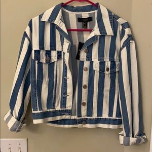 Striped jean jacket
